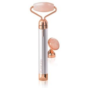 Finishing Touch Flawless Contour Vibrating Facial Roller & Massager, Rose Quartz